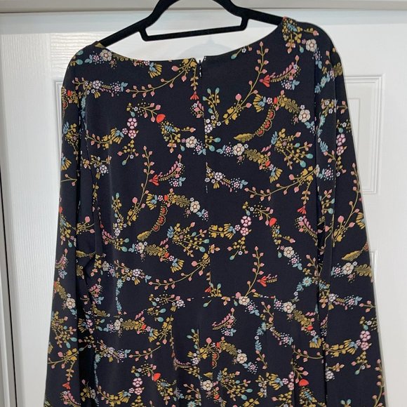 Loft PLUS Floral Black Pink Dress - Size 18 - Picture 4 of 7